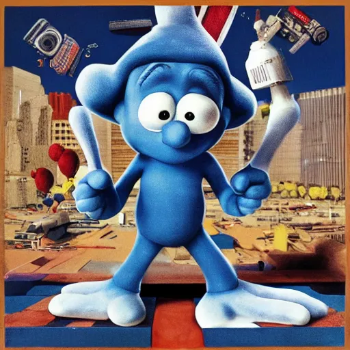 Prompt: the smurfs on the beastie boys album cover, 8 k resolution hyperdetailed photorealism