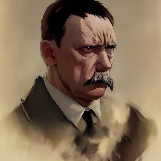 Prompt: a film still portrait of angry hitler, finely detailed features, cinematic lighting, anime key visual, trending on pixiv fanbox, painted by greg rutkowski, wlop, makoto shinkai, studio ghibli