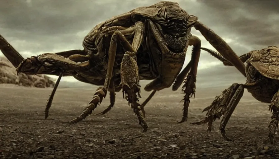 Prompt: Big budget science fiction movie about genetically engineered giant mutant bugs.