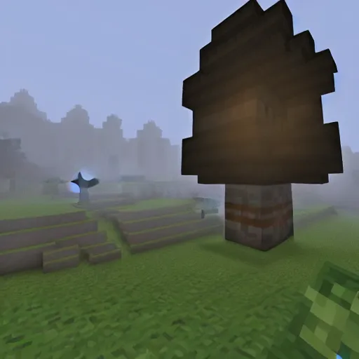 Prompt: minecraft scary fog