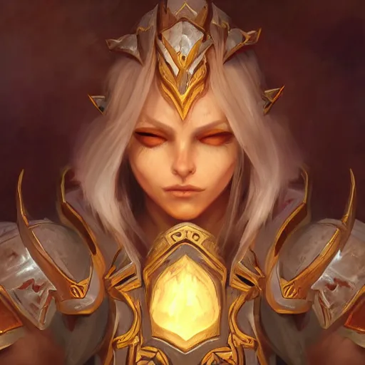 Prompt: world of warcraft lightforged human paladin, artstation hall of fame gallery, editors choice, #1 digital painting of all time, most beautiful image ever created, emotionally evocative, greatest art ever made, lifetime achievement magnum opus masterpiece, the most amazing breathtaking image with the deepest message ever painted, a thing of beauty beyond imagination or words