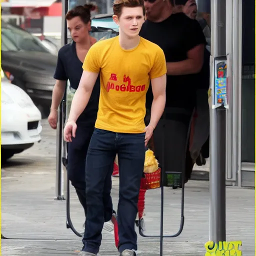 Prompt: tom holland visits mcdonalds