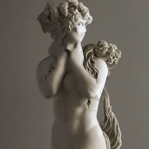 Image similar to statue of Venere, white marble highly detailed, sharp focus