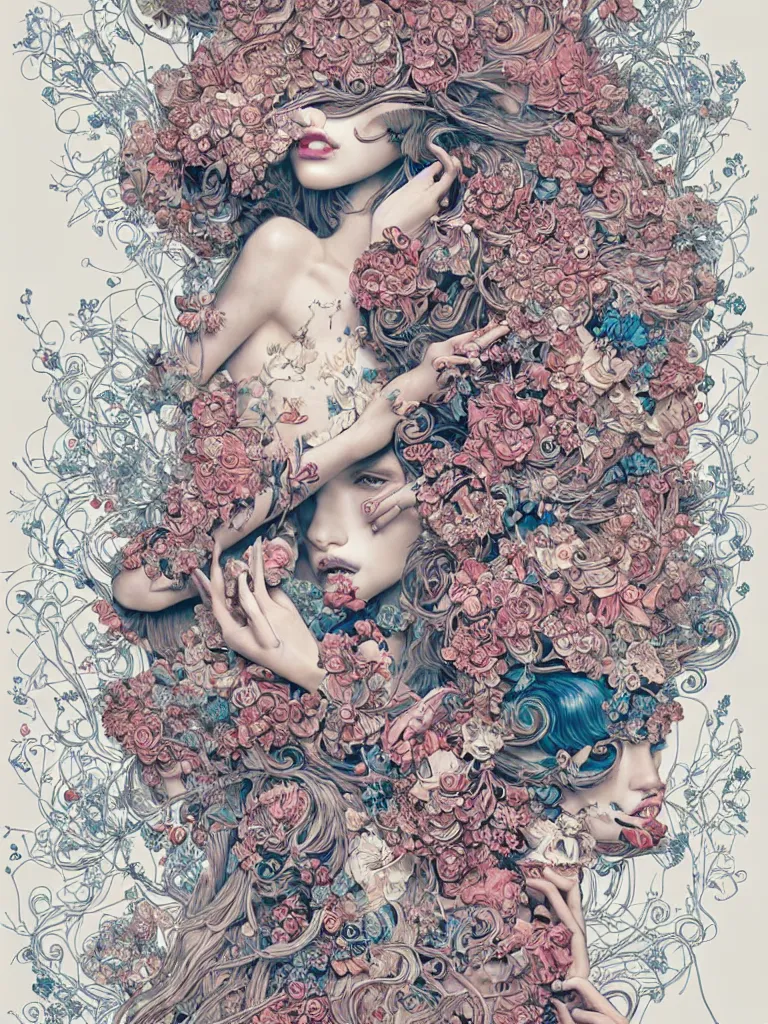 Image similar to fragrance advertising campaign by james jean, highly detailed, intricate