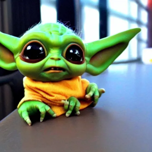 Prompt: baby yoda and pickachu had a baby