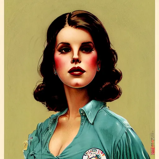 Prompt: lana del rey by norman rockwell