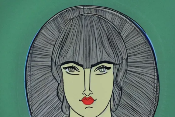 Prompt: the high priestess, animation cel, forest background, detailed, symmetrical face