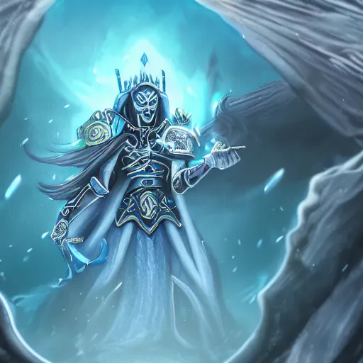 Prompt: female lich king swimming in a pool 4k