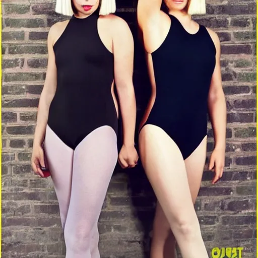 Image similar to sia furler full body photoshoot wearing a leotard