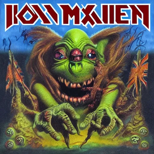 Image similar to boglins on iron maiden album cover, 8 k resolution hyperdetailed photorealism