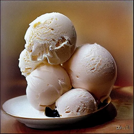 Prompt: fluffy ice cream by dali