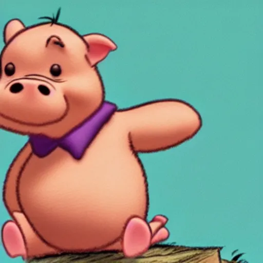 Prompt: extremely buff piglet from winnie the pooh