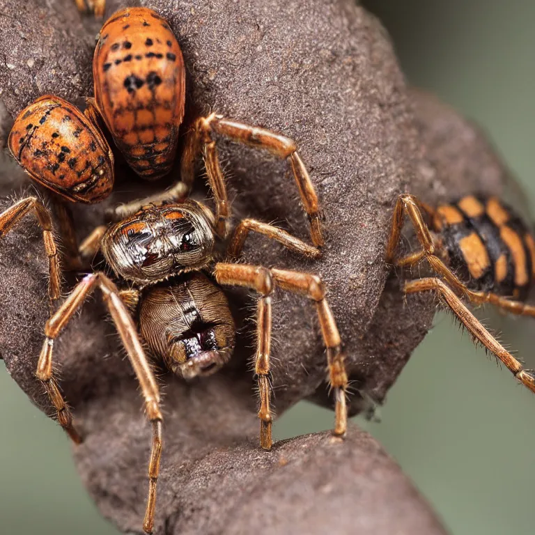 Prompt: Creepy crawly spider tripophobia, cockroaches, bugs, flesh, hyperrealism, photograph