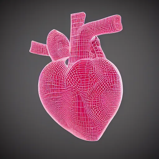 Prompt: hyperrealistic 3D rendered cybernetic heart