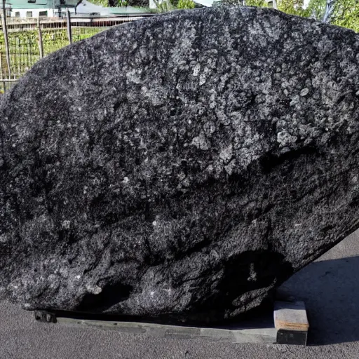 Image similar to humongous obsidian boulder, highly detailed photo