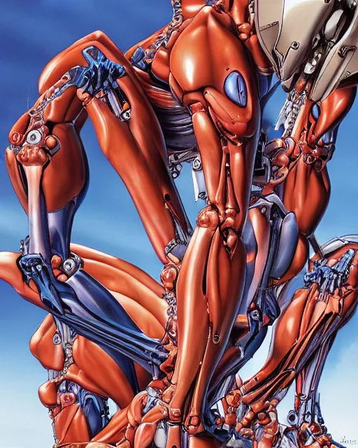 Image similar to evangelion by glenn fabry, biomechanical, 4 k, hyper detailed