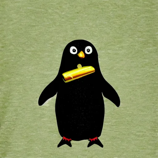 Image similar to a penguin having an acid trip