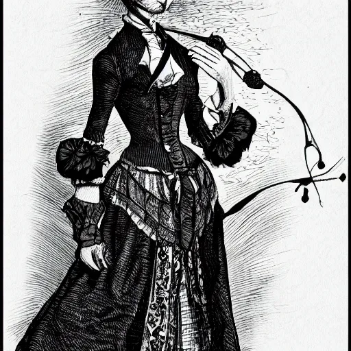 Image similar to anthro victorian scholar, black ink on paper, trending on artstation, beautiful, intricate, detailed