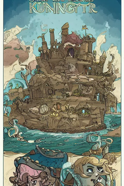 Prompt: the legend of king arthur ruins by the sea fantasy by brian kesinger