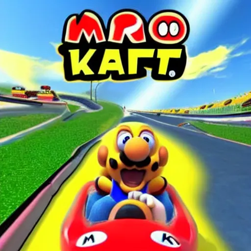 Image similar to Mario Kart but with garfield