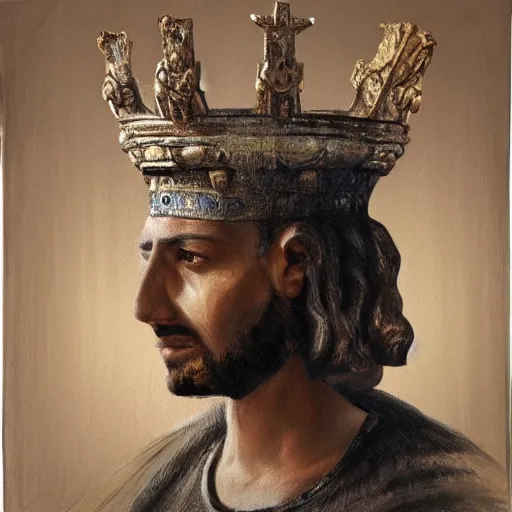 Prompt: portrait of an ancient king in the style of realism - n 4