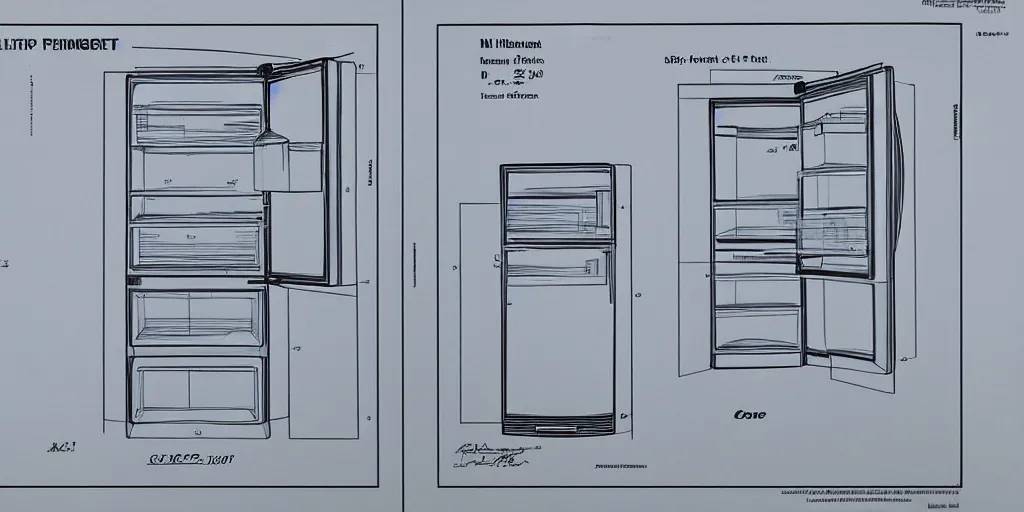 Image similar to refrigerator patent drawing style