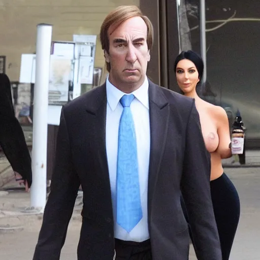 Image similar to saul goodman in kim kardashian's body