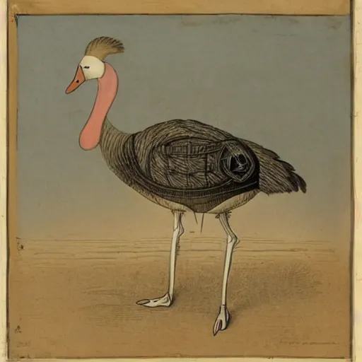 Image similar to a goose wearing knight armor