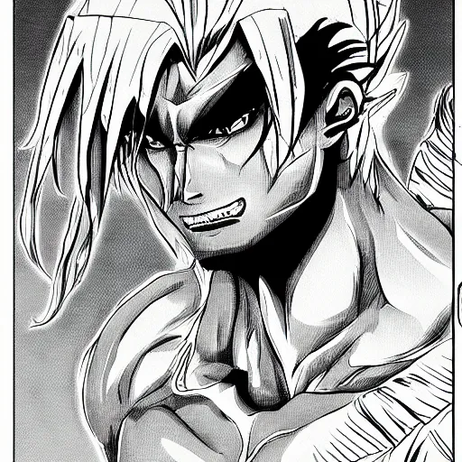 Image similar to gigachad demon, manga style, hyperdetailed