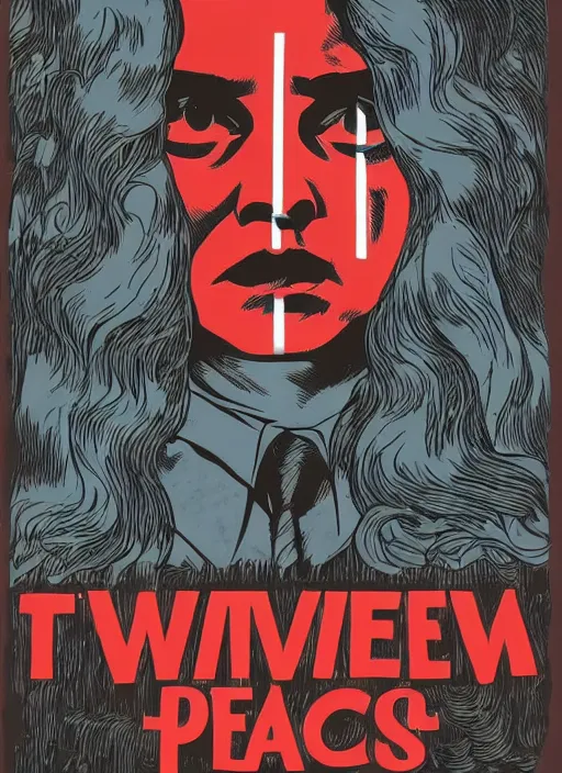 Image similar to twin peaks movie poster art by francesco francavilla