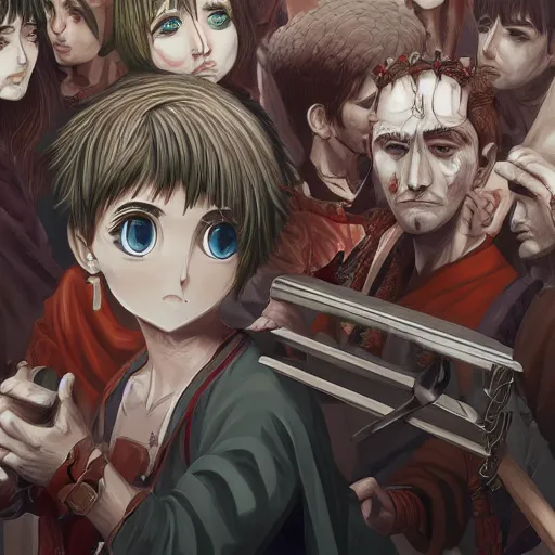 Image similar to The Ides of March, Anime, Highly Detailed, Digital Painting, Trending on ArtStation