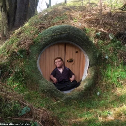 Image similar to with nothing in it to sit down on or to eat - it was a hobbit - hole, and that means comfort