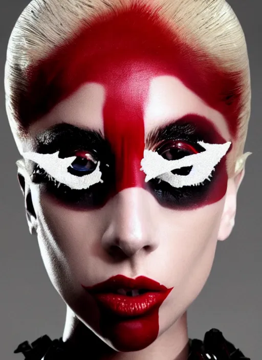 Image similar to lady gaga by nick knight, born this way, born this way album, black outfit, black lipstick, red weapon 8 k s 3 5, cooke anamorphic / i lenses, highly detailed, cinematic lighting