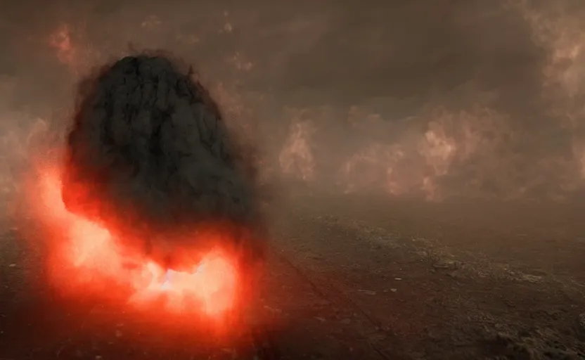 Prompt: A demonic spirit forming from black smoke, CGI, volumetric smoke, particle sim, siggraph