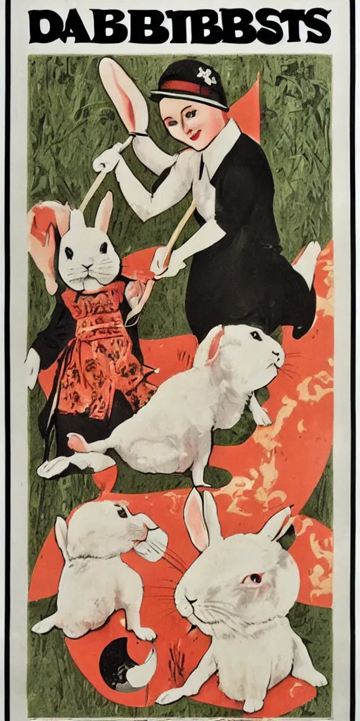 Prompt: a 1 9 2 0 s poster advertising rabbits