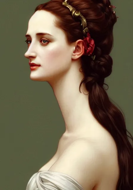 Prompt: sansa eva green, intricate, elegant, highly detailed, digital painting, artstation, concept art, smooth, sharp focus, illustration, art by artgerm and greg rutkowski and alphonse mucha and william - adolphe bouguereau