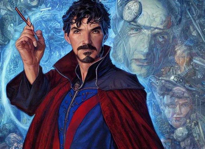 Image similar to a highly detailed senior portrait of stephen strange, james gurney, james jean