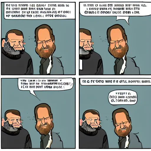 Image similar to dan benioff and george rr a martin cartoon strip