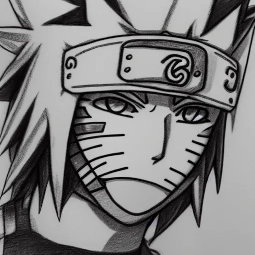 Image similar to pencil drawing of naruto