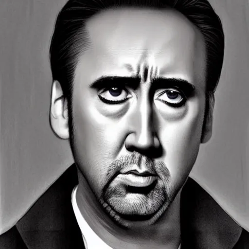 Image similar to nic cage wearing a shirt that is just a picture of his face, digital photography, high detail,