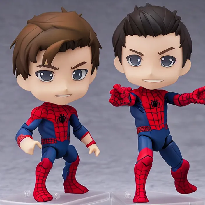 Image similar to tom holland, an anime nendoroid of tom holland spiderman, figurine, detailed product photo