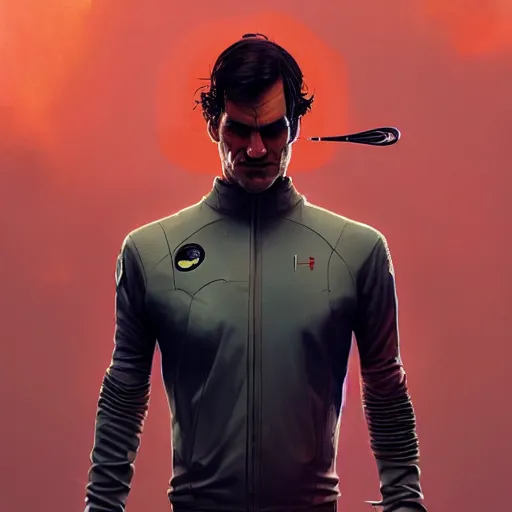 Prompt: cyborg roger federer as aeon flux profile picture by greg rutkowski, dynamic pose, intricate, futuristic, fantasy, elegant, by stanley artgerm lau, greg rutkowski, thomas kindkade, alphonse mucha, loish, norman rockwell,