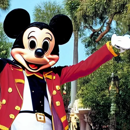 Prompt: michael jackson hanging out at disney world