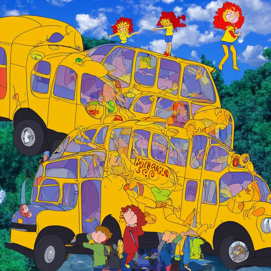 Image similar to magic school bus gone wrong, photo, 4 k