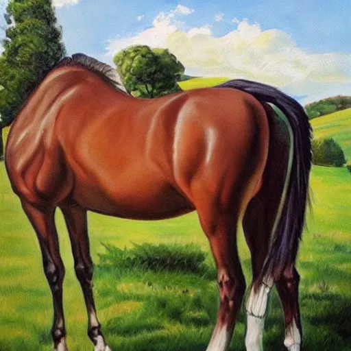 Image similar to A very very very very very very very very very very very very very very very very very very very very beautiful painting of a horse next to a cottage