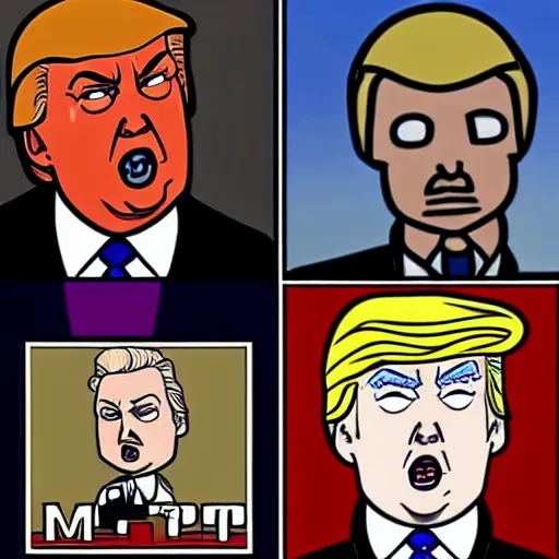 Prompt: donald trump crying in the style of archer