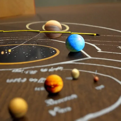 Prompt: a miniature model of the solar system