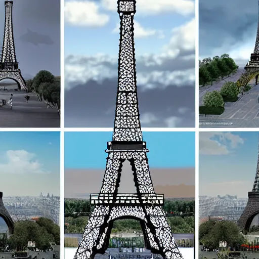 Prompt: rejected designs for the eiffel tower