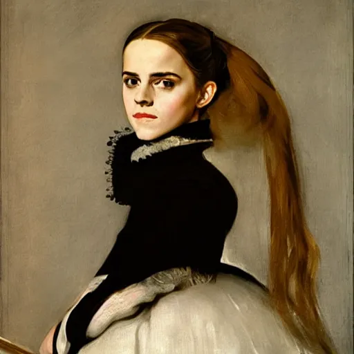 Prompt: emma watson painted by velazquez