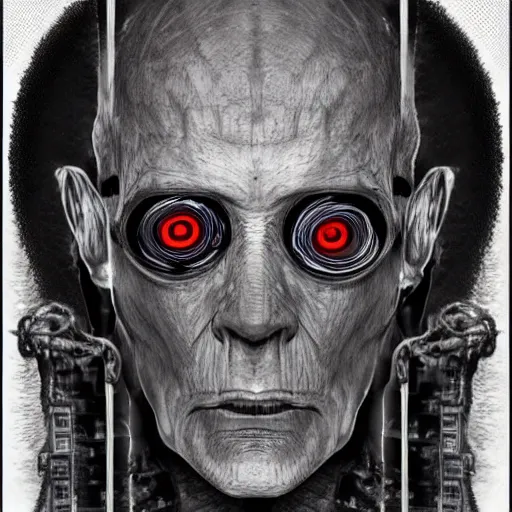 Image similar to a portrait of a borg from star trek from the terrifying and incomprehensible beyond, body horror, by gerard brom and ansel adams